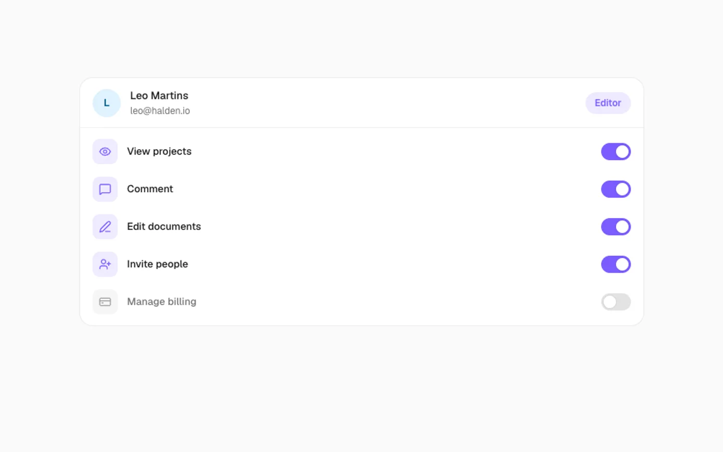 Permission Toggles preview