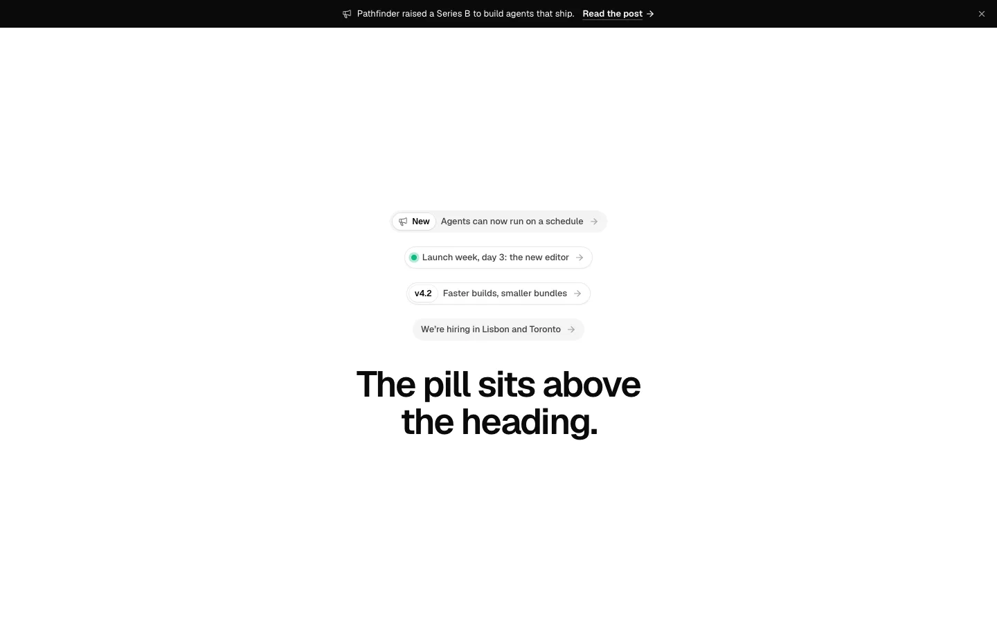 Announcement Pill preview