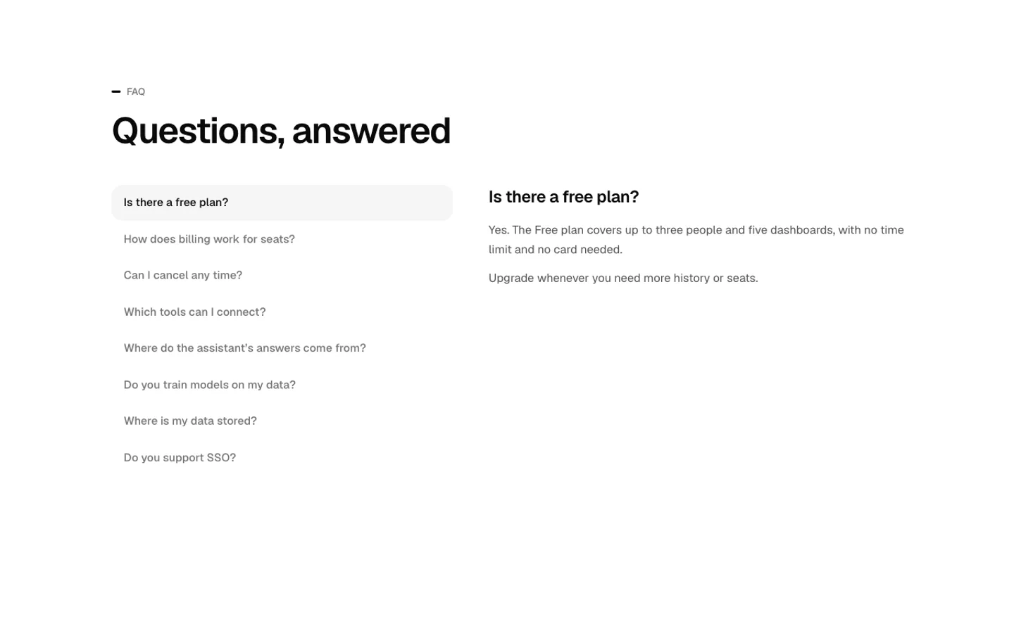 FAQ Two Column preview