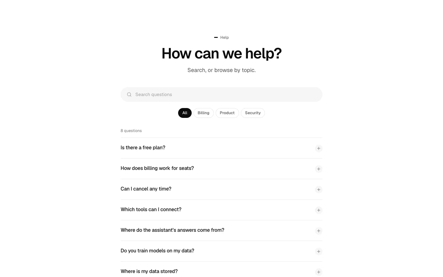 FAQ Search preview