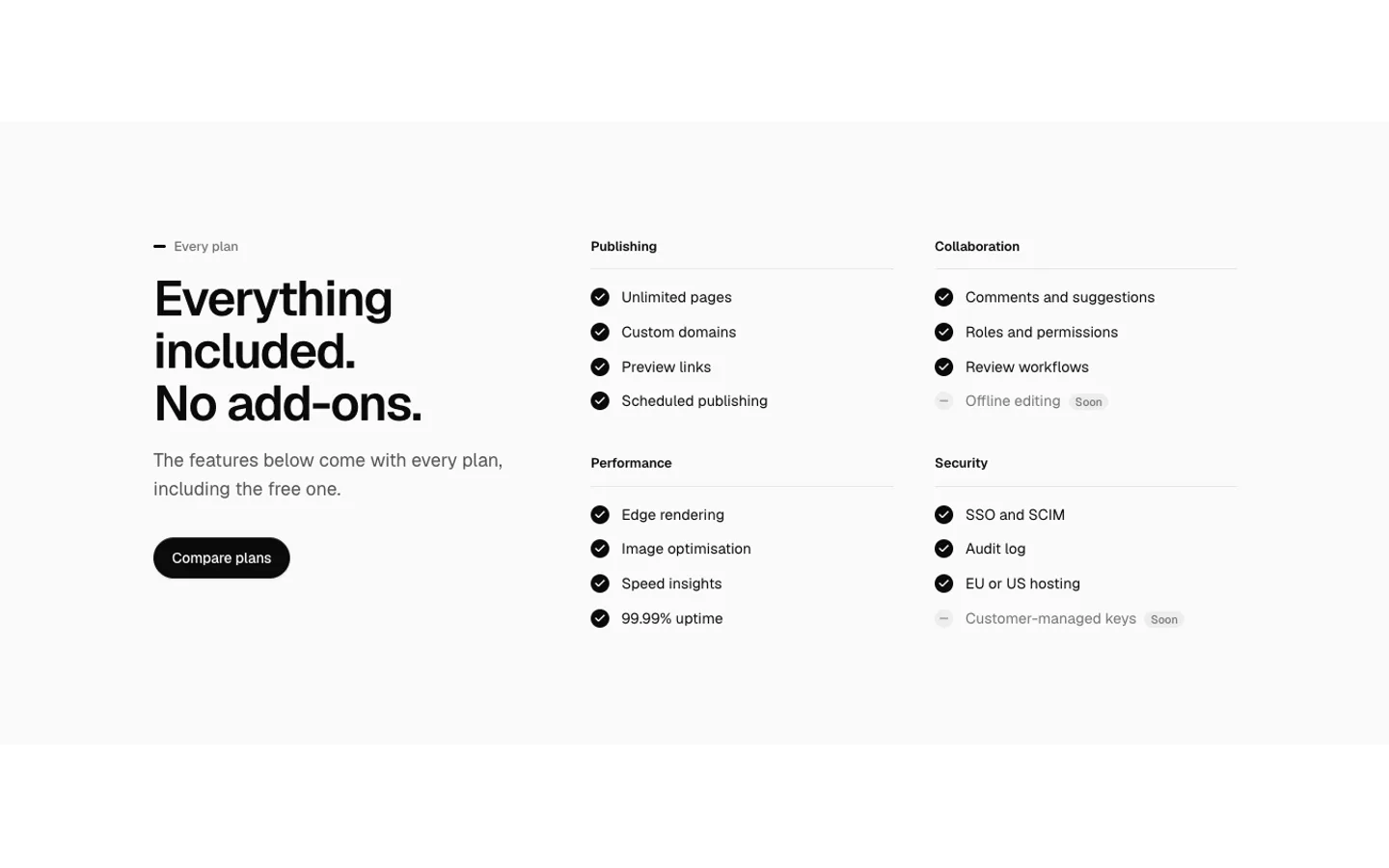 Feature Checklist preview