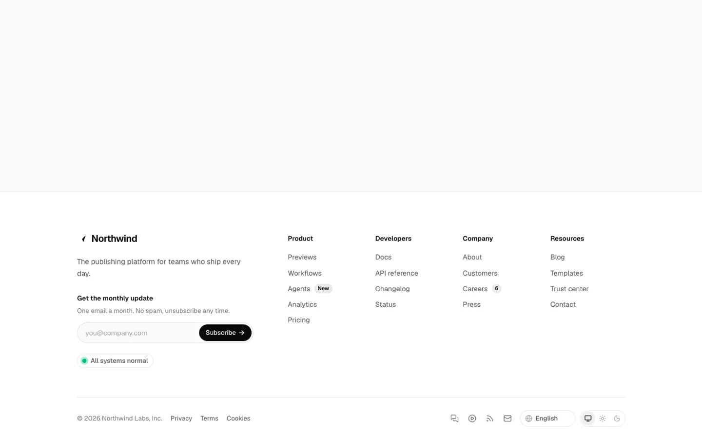 Site Footer preview